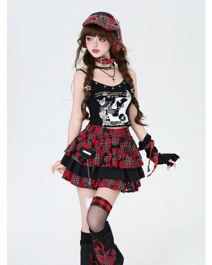 Women's Dopamine Punk Half-length Cake Skirt