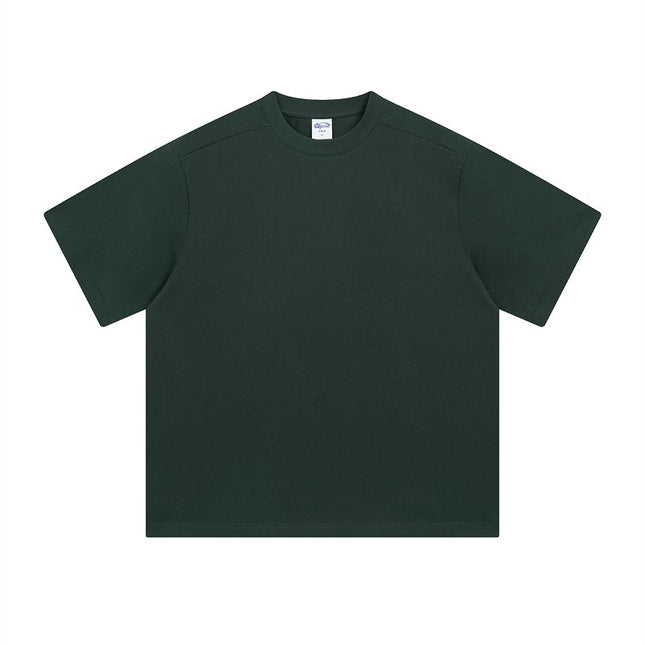 Retro Patchwork Short Sleeve Pure Color Minimal Versatile T-shirt For Men And Women