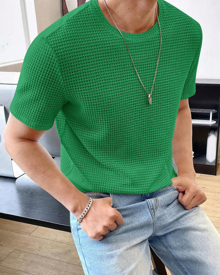 Men's Casual Loose Solid Color Short Sleeve
