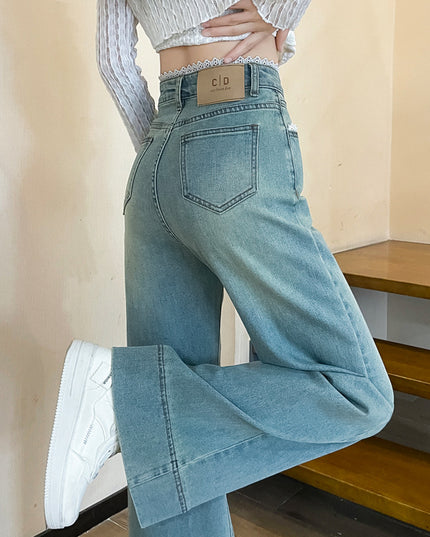 Women's Lace-trim Wide-leg Jeans