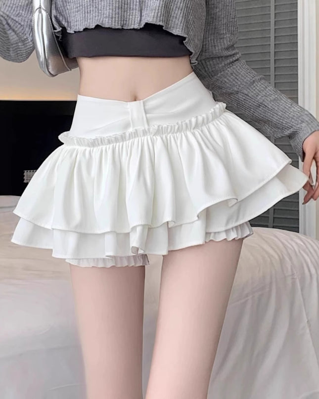 Korean Style Hot Girl Fashion High Waist Slimming A- Line Skirt