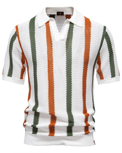 Breathable Hollow Men's Short-sleeved Polo Shirt Sweater