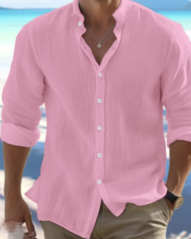 Men's Linen Button Summer Beach Shirt