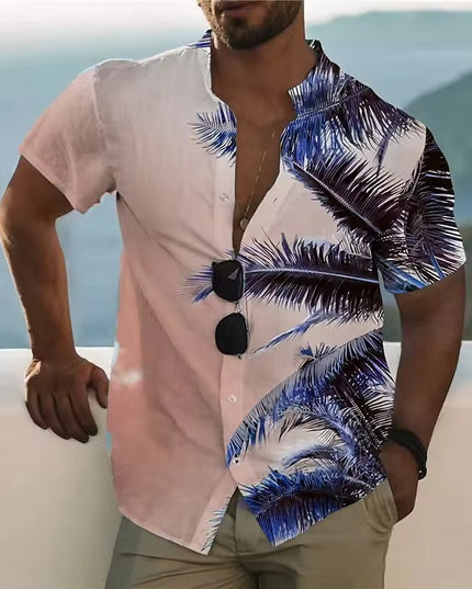 Men's Shirt Printed Beach Short Sleeve Top