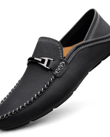 Extra Large Casual Leather Shoes Leather Widened Gommino