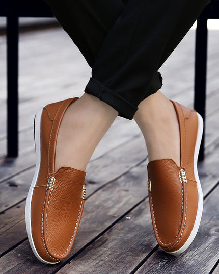 Men's Casual Leather Shoes Leather Soft Bottom Summer Breathable