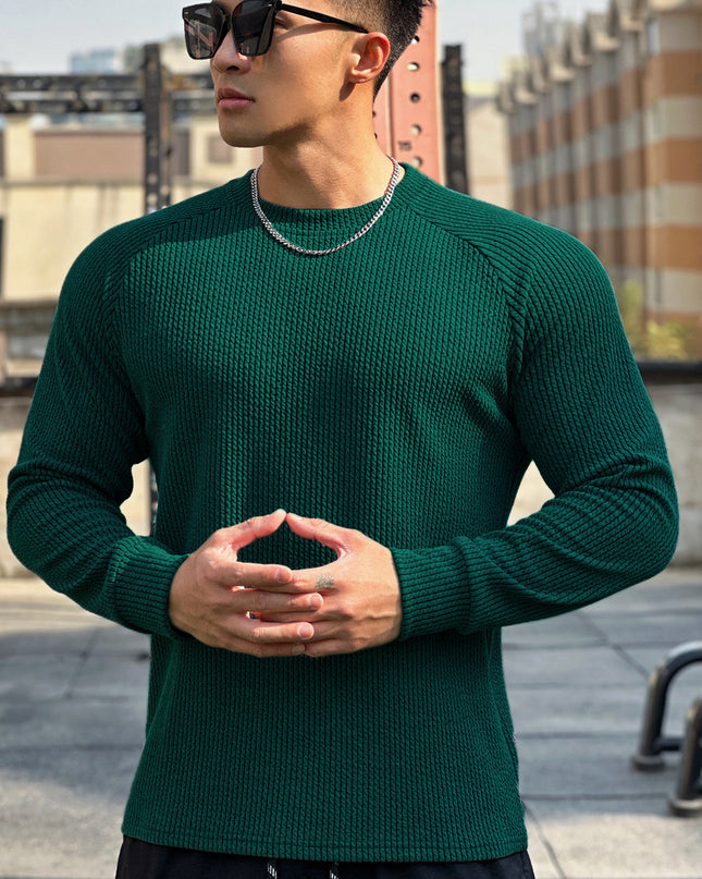 Autumn And Winter Round Neck Men's Casual Sports Trend Loose-fitting Plus Size Pullover Long Sleeve