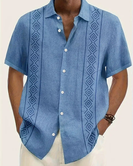 Simple Striped Element 3D Printing Stylish Cardigan Shirt