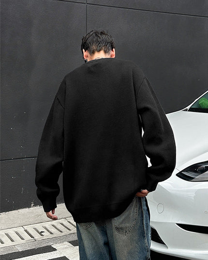 Autumn And Winter New American Retro Brocade Sweater Men's Loose Sweater