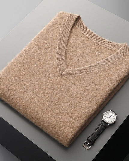Casual Middle-aged V-neck Vest Sleeveless Sweater