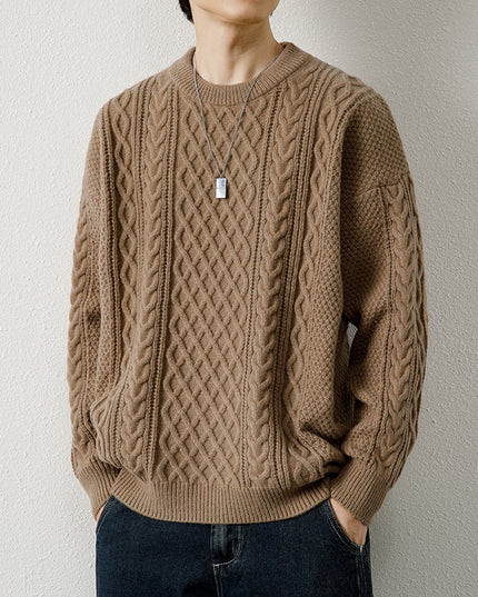 Round Neck Sweater Knitwear Men's Knitted Sweater