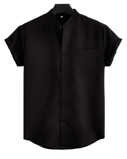 Men's Solid Color Casual Shirt With Pocket