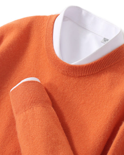 Men's Pure Wool Round Neck Autumn And Winter Knitted Sweater