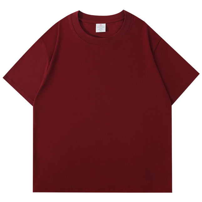 Cotton Short Sleeve T-shirt Men's Summer Loose Half Sleeve Solid Color