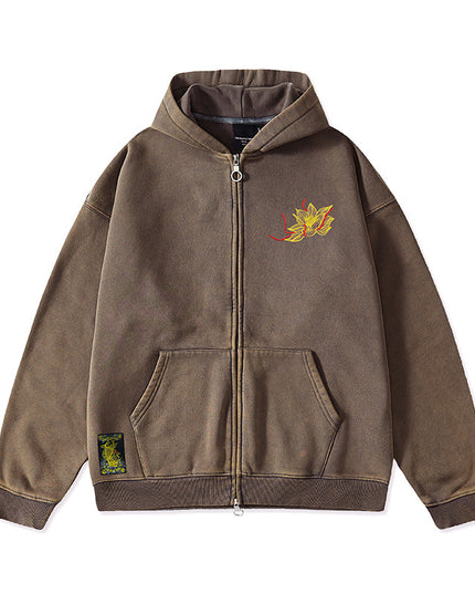 Autumn And Winter Fleece-lined Vintage Chinese Style Embroidered Hoodie