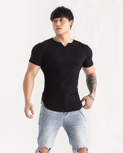 Quick-drying Striped Thin Fashion Slim-fit Short Sleeve