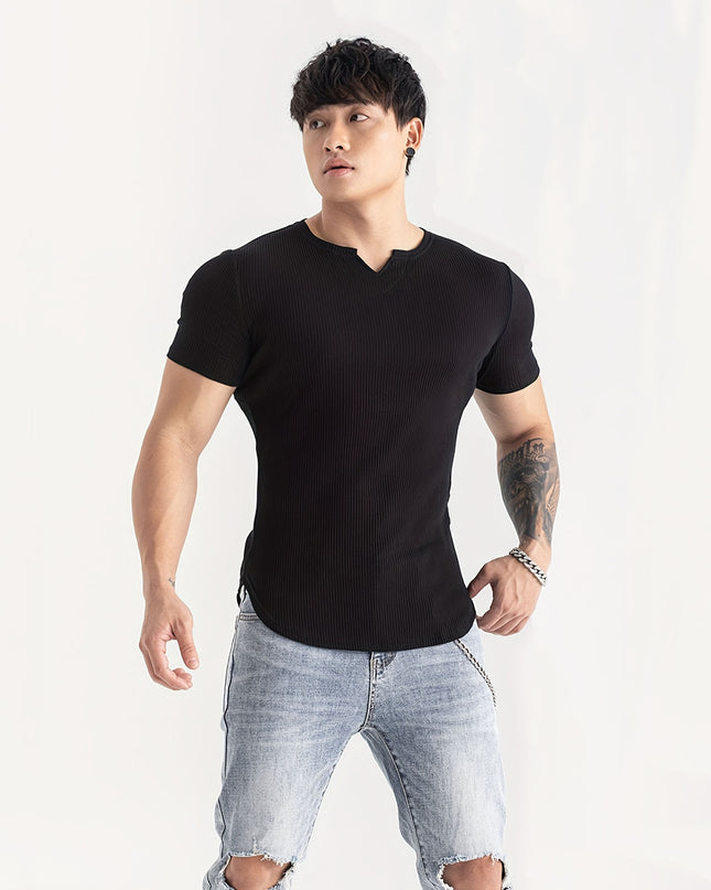 Quick-drying Striped Thin Fashion Slim-fit Short Sleeve