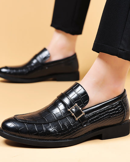Leather Shoes Men's Business Crocodile Pattern