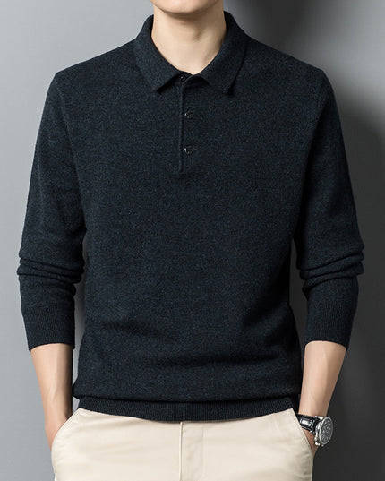 Fall Casual Polo Collar Long-sleeved Sweater