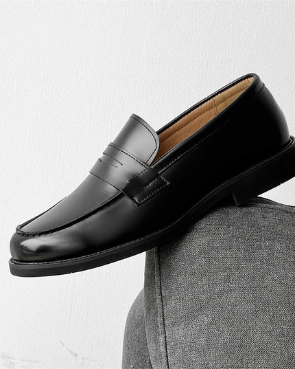 Men's Classic Slip-on Black Derby Couple Leather Shoes