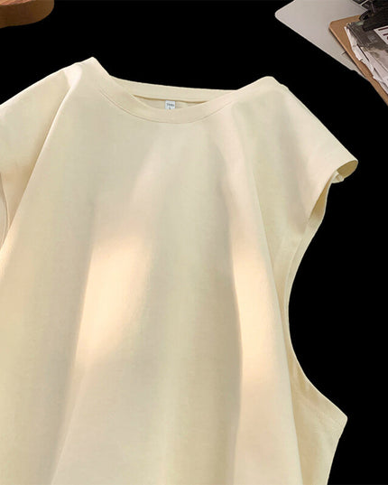 Men's Loose Pullover Solid Color Tank Top Sleeveless T-shirt