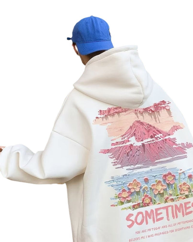 American Retro Hooded Sweater Men's Couple Coat