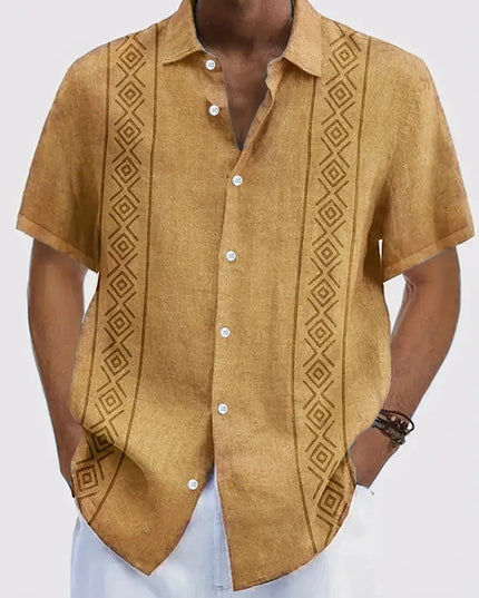 Simple Striped Element 3D Printing Stylish Cardigan Shirt