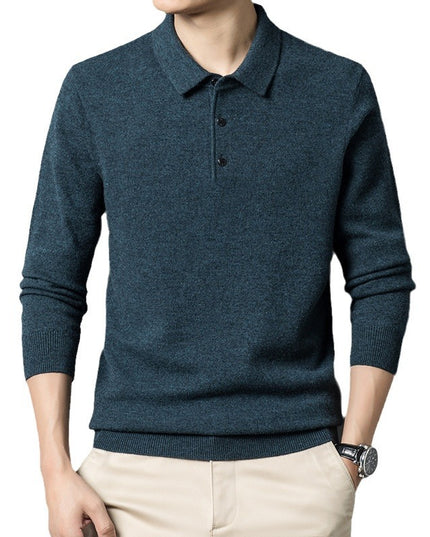 Fall Casual Polo Collar Long-sleeved Sweater