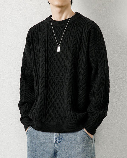 Round Neck Sweater Knitwear Men's Knitted Sweater