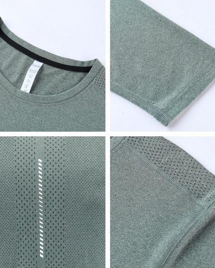 Leisure Sports Long Sleeve T-shirt Men's Autumn And Winter Round Neck Printed Jacket Running Quick Drying Clothes