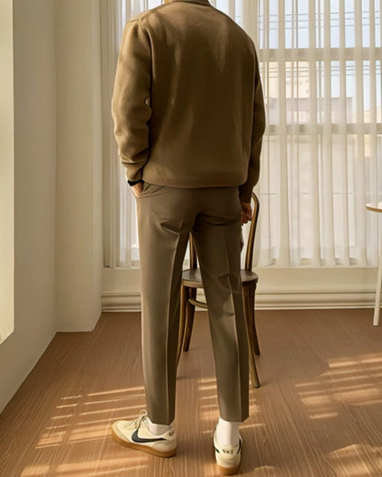 Men’s Korean Style Solid Color Sweater – Casual Loose Fit Pullover