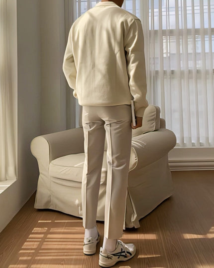 Men’s Korean Style Solid Color Sweater – Casual Loose Fit Pullover