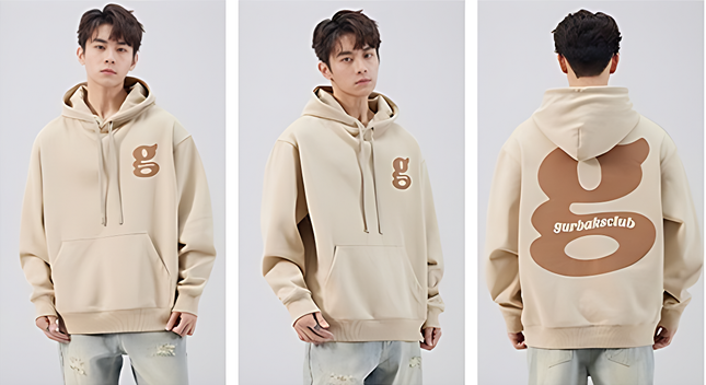 Printed Pullover Hooded Long Sleeve Men’s Sweater | Casual Cotton Hoodie for Spring & Autumn