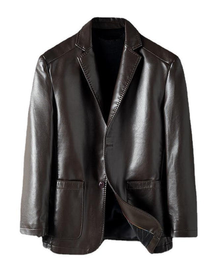 Sheepskin Suit Collar Men's Autumn And Winter Leather Jacket