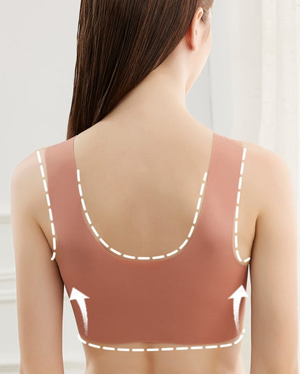 Comfortable Plus Size Backless Bra Lace Push Up Front Closure Bra