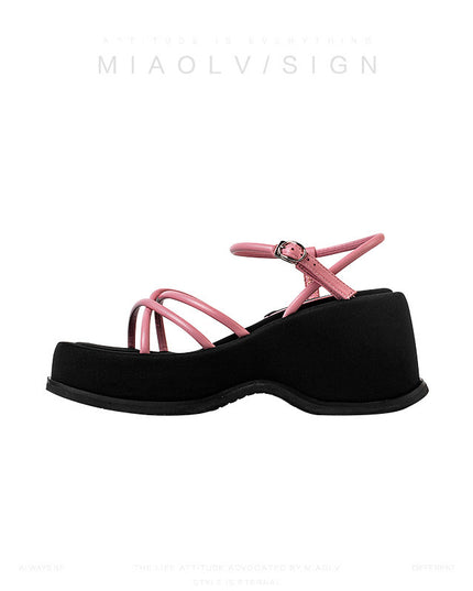 Summer Waterproof Platform Strap Outer Wear Platform Open Toe Sandals For Women