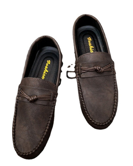 Korean Style Men's Casual Leather Shoes Soft Bottom