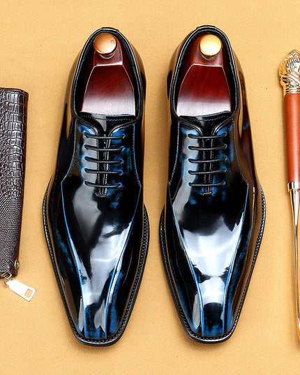 Men's Patent Leather Shiny Business Formal Oxford Shoes
