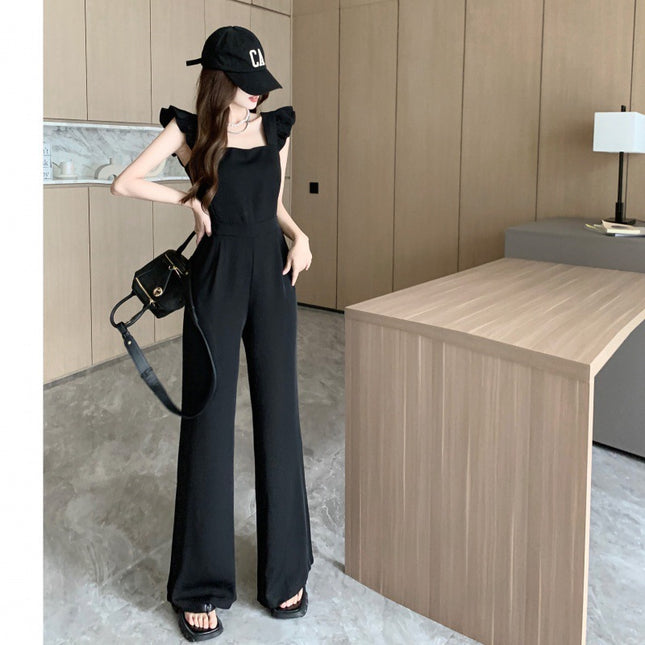 Mushroom Edge Temperament Sleeveless Jumpsuit With A Drooping Feeling And Wide Leg Pants
