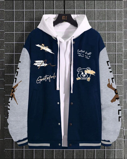 Men's Baseball Uniforms Coat American High Street Pu Baggy Casual Jacket