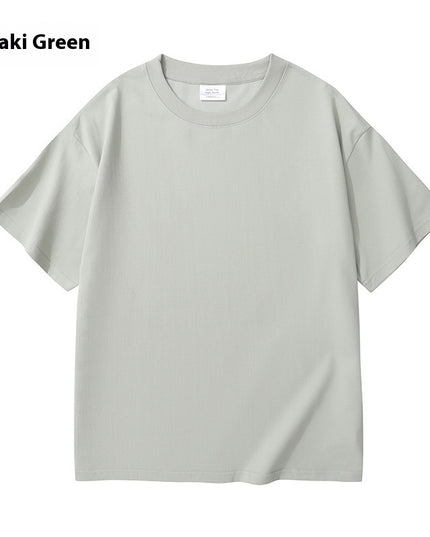 Heavy Men And Women Solid Color Young Couple T-shirt