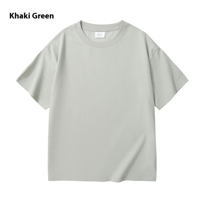 Heavy Men And Women Solid Color Young Couple T-shirt