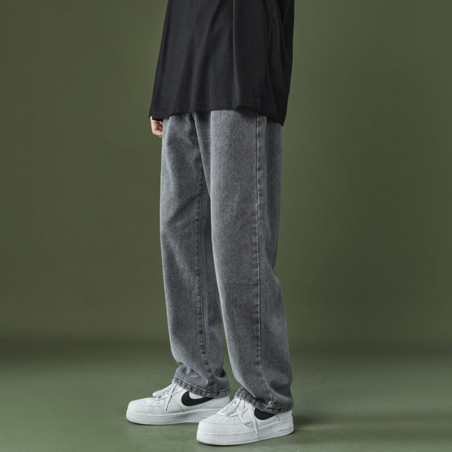 Straight Cropped Jeans Men's Loose