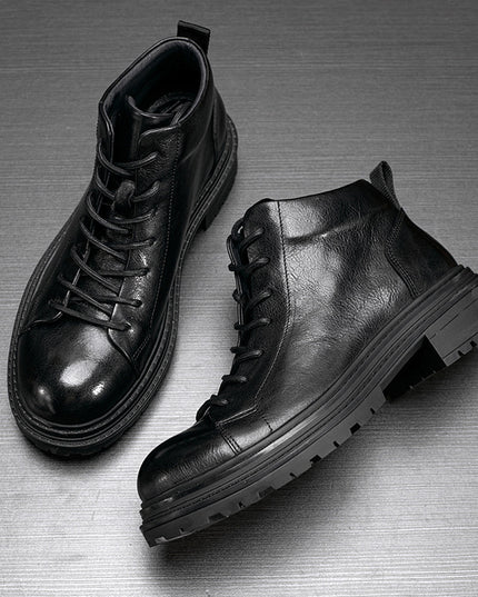 Genuine Leather Workwear Boots Men's Autumn And Winter Thick Bottom