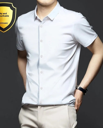 Non-ironing Short-sleeved Shirt Men's Anti-wrinkle Business