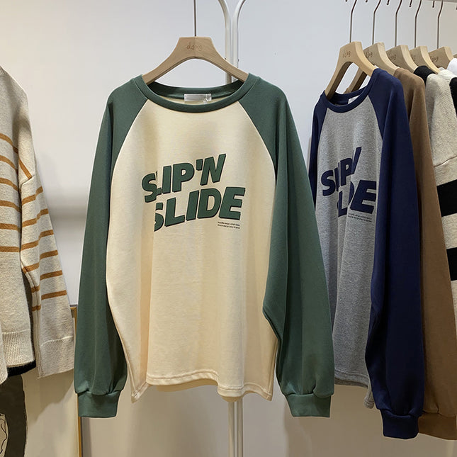 Slimming Long Sleeve All-match Raglan Top