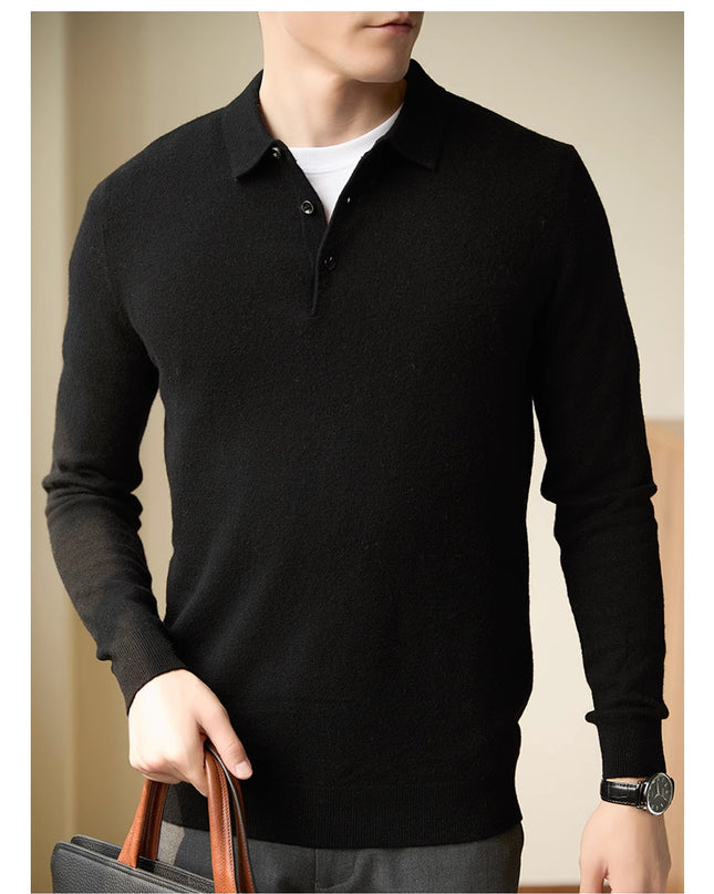 Men's Polo Collar Business Casual Sweater