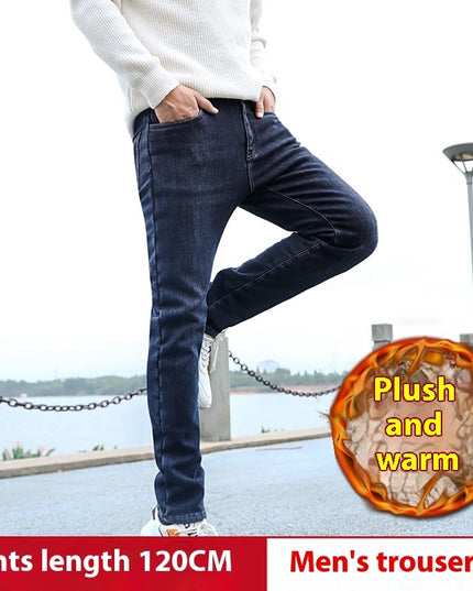 High Waist Loose Straight Stretch Lambswool Warm Thickened Pants