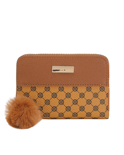 Women's Short Printing Color Contrast Korean Style Bag Wallet