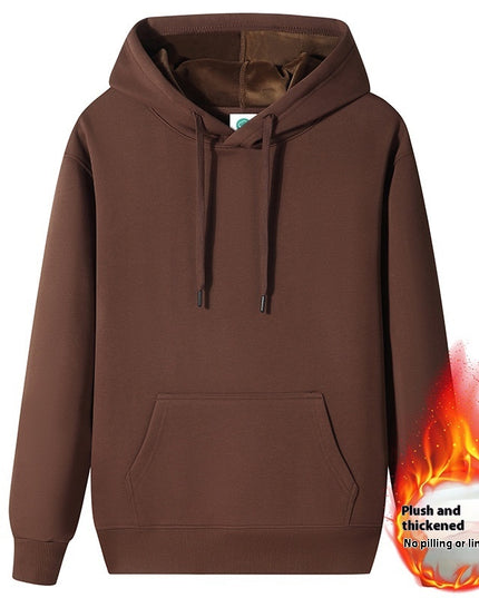 Fleece-lined Thick Student Hoodie Warm Top Casual